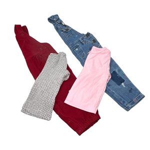 Baby Girl's - 2 Bibbed Overalls & 2 Long Sleeve Shirts - Size -18 Month‎